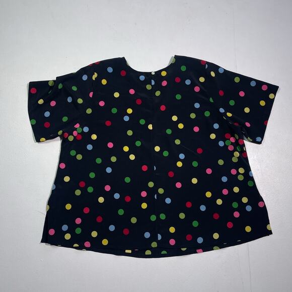 Vintage 80's Polkadot Two Piece Top Skirt Set / Sz L/XL Plus Size / Retro - Picture 3 of 7